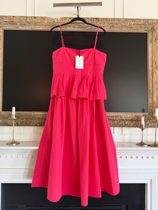.co Dresses & Skirts - Women's Hot Pink Midi Tiered Sundress with Spaghetti Straps
